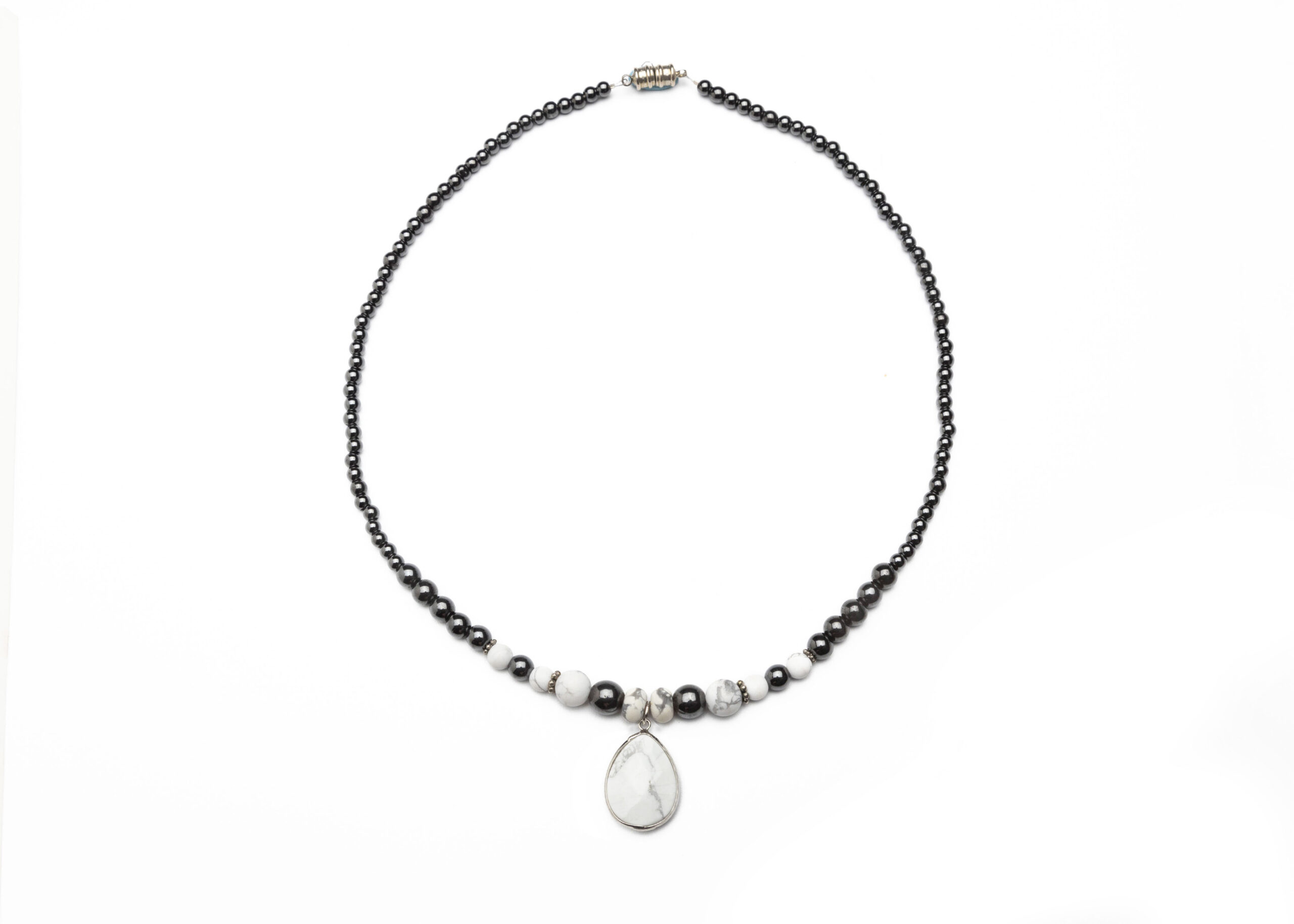 Howlite Magnetic Necklace- M0115-HOWL