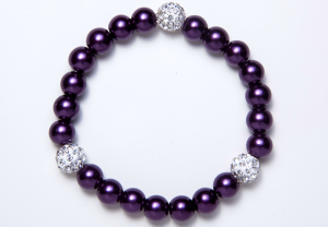 Burgundy and Shamballa Beads Bracelet
