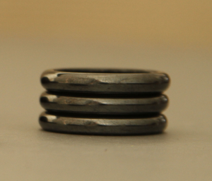 Thin Black Magnetic Hematite Band Ring
