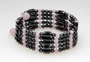 Rose Quartz and Black Magnetic Wrap