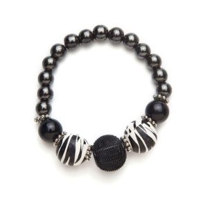 Black and Zebra Print Magnetic Stretch Bracelet