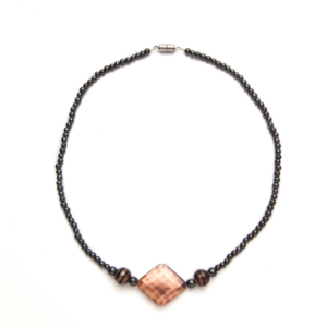 Black and Copper Colored Magnetic Beaded Necklace