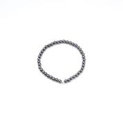 Thin Black Magnetic Stretch Anklet with Silver Plated Ball