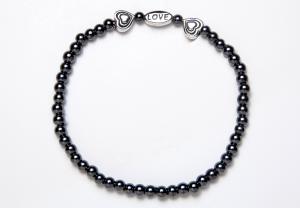 Black and Silver Magnetic LOVE Stretch Bracelet