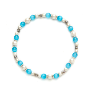 Light Blue Cat's Eye Magnetic Stretch Anklet