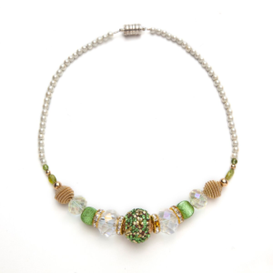 Peridot and Crystal Magnetic Beaded Necklace