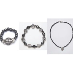 black spiral ring, bracelet, and necklace set