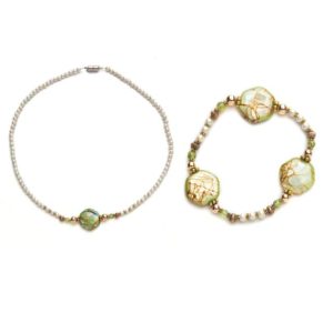 peridot magnetic bracelet and necklace set