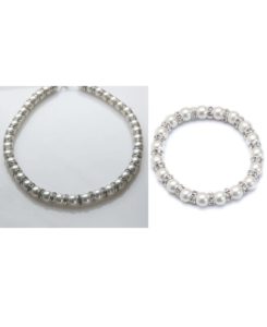 white crystal magnetic bracelet and necklace set