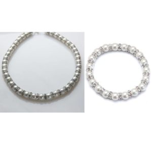 white crystal magnetic bracelet and necklace set