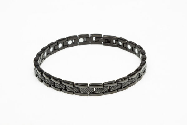 Thin Black Stainless Steel Magnetic Bracelet- M0105