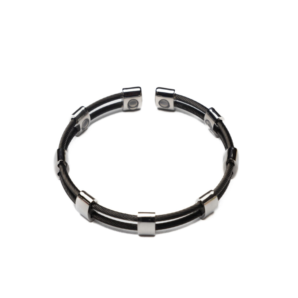 Black Stainless Steel & bangle bracelet MagneHealth